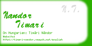 nandor timari business card