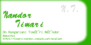 nandor timari business card